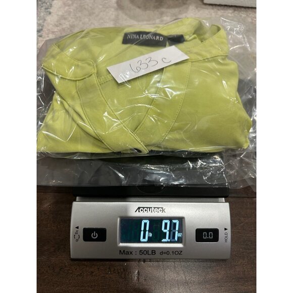 Nina Leonard Ruffle Button Up Tank Top Chartreuse Sz Large Sleeveless Tunic - Picture 10 of 10